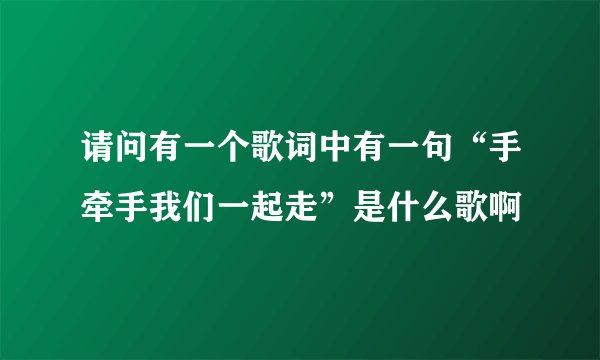 请问有一个歌词中有一句“手牵手我们一起走”是什么歌啊