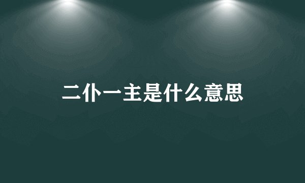 二仆一主是什么意思