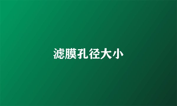滤膜孔径大小