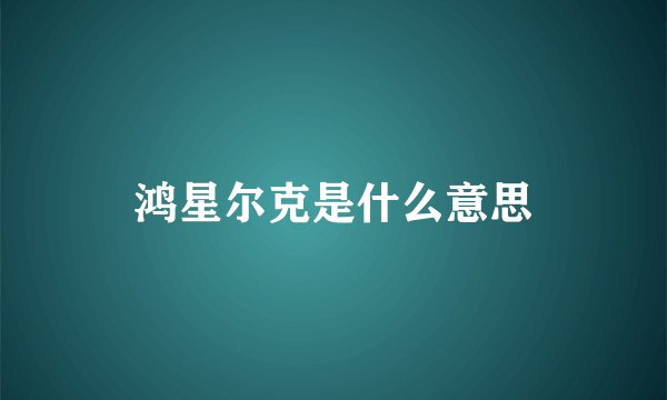 鸿星尔克是什么意思
