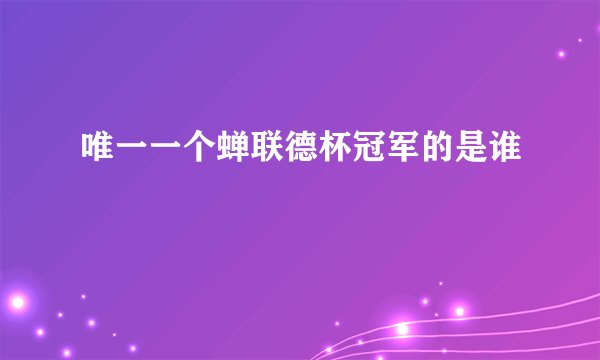 唯一一个蝉联德杯冠军的是谁