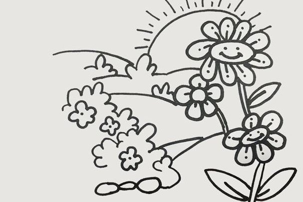 花海怎么画简笔画