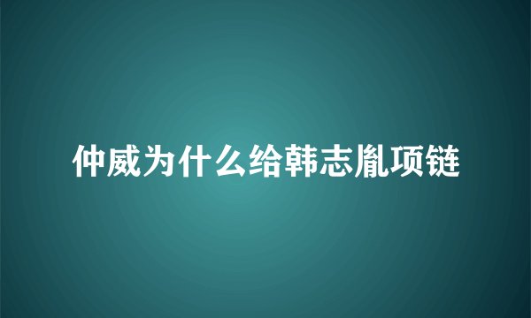 仲威为什么给韩志胤项链