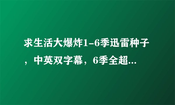 求生活大爆炸1-6季迅雷种子，中英双字幕，6季全超清版追加30分。