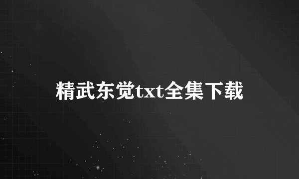 精武东觉txt全集下载