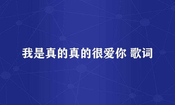 我是真的真的很爱你 歌词