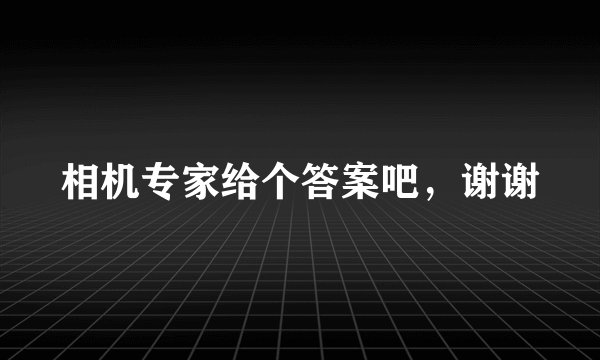 相机专家给个答案吧，谢谢