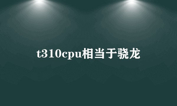 t310cpu相当于骁龙