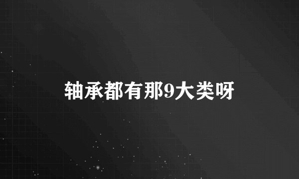 轴承都有那9大类呀
