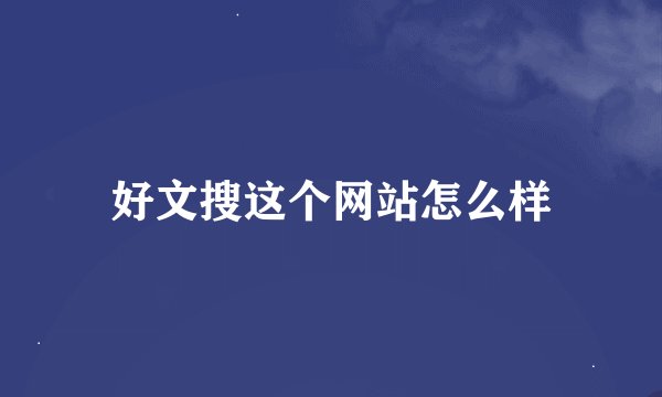 好文搜这个网站怎么样