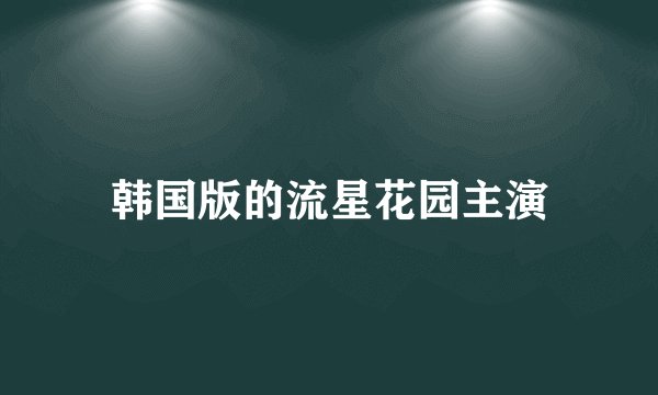 韩国版的流星花园主演