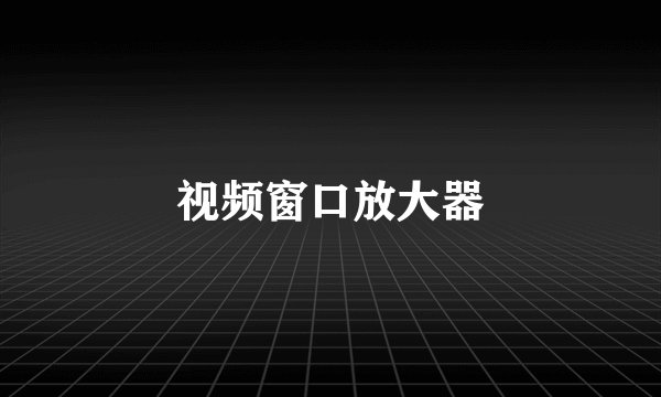 视频窗口放大器