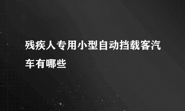 残疾人专用小型自动挡载客汽车有哪些