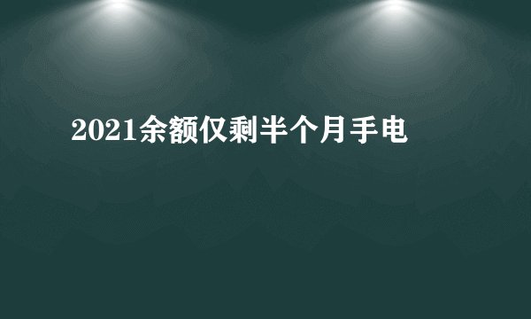 2021余额仅剩半个月手电