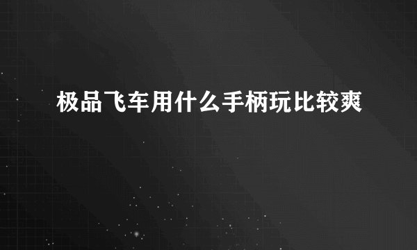 极品飞车用什么手柄玩比较爽
