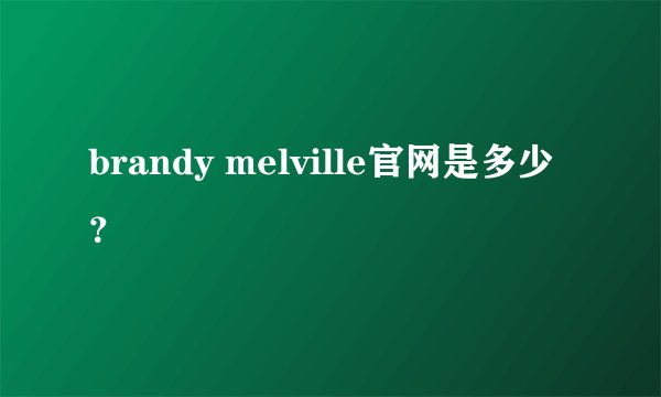 brandy melville官网是多少？