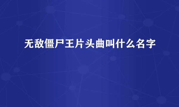 无敌僵尸王片头曲叫什么名字