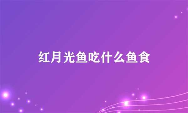红月光鱼吃什么鱼食