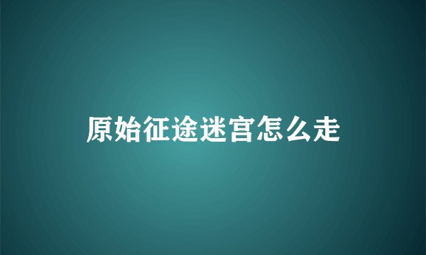 原始征途迷宫怎么走