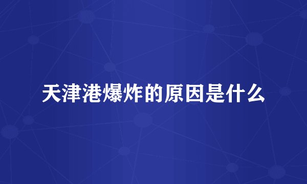 天津港爆炸的原因是什么