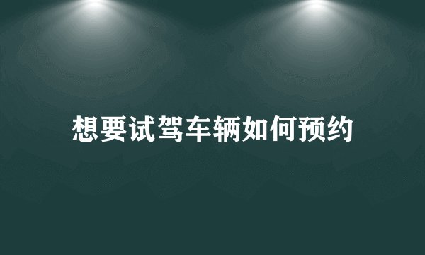 想要试驾车辆如何预约