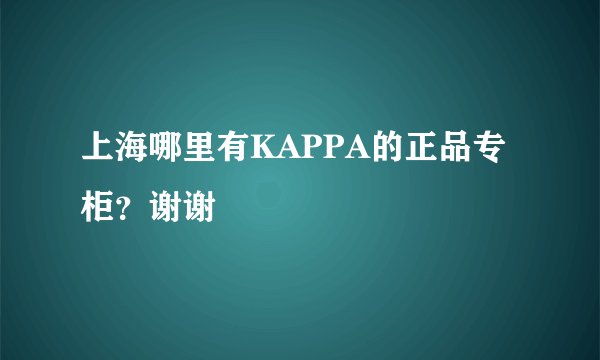 上海哪里有KAPPA的正品专柜？谢谢