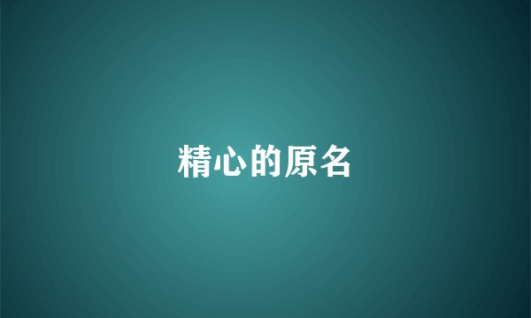 精心的原名