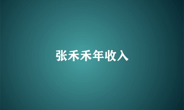 张禾禾年收入