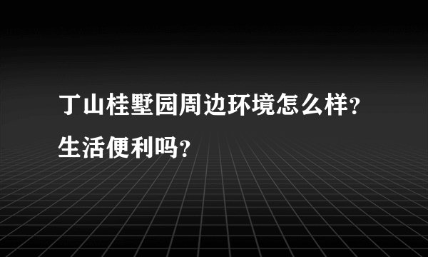 丁山桂墅园周边环境怎么样？生活便利吗？