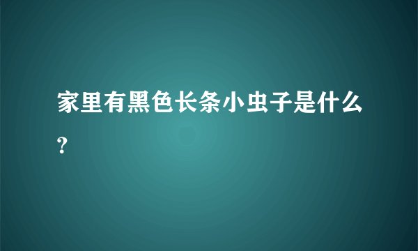 家里有黑色长条小虫子是什么?