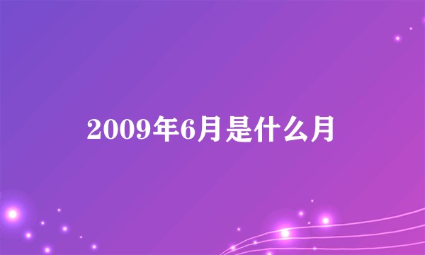 2009年6月是什么月