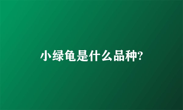 小绿龟是什么品种?