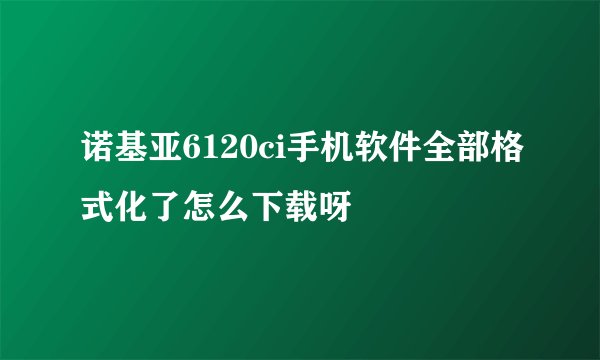 诺基亚6120ci手机软件全部格式化了怎么下载呀