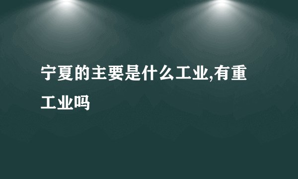 宁夏的主要是什么工业,有重工业吗