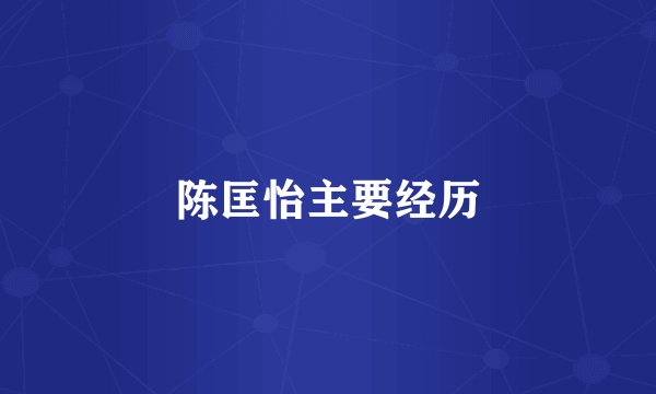 陈匡怡主要经历