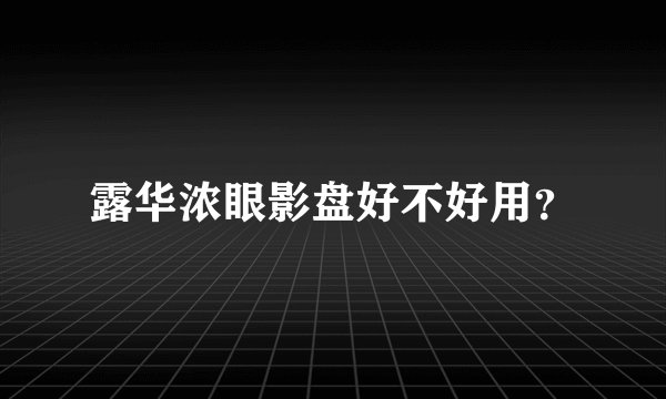 露华浓眼影盘好不好用？