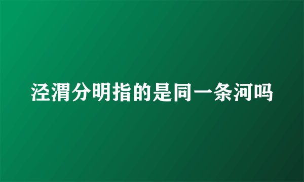 泾渭分明指的是同一条河吗