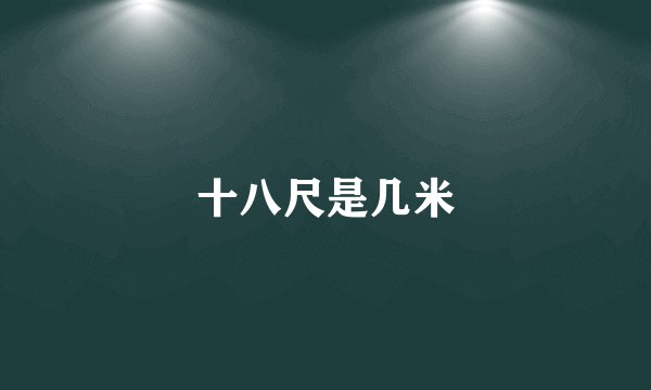 十八尺是几米