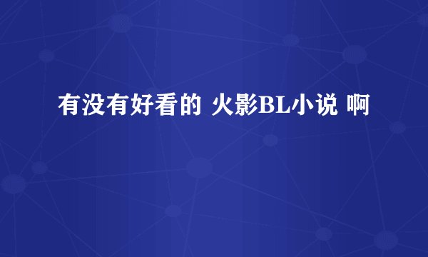 有没有好看的 火影BL小说 啊