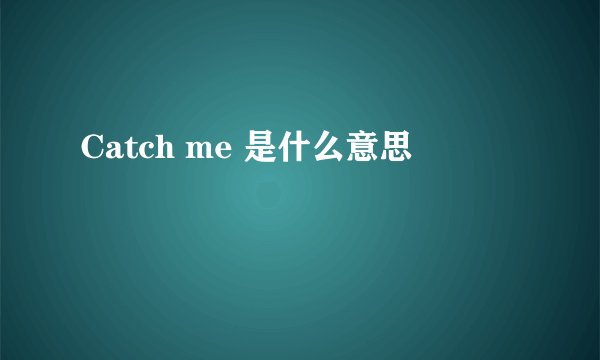 Catch me 是什么意思