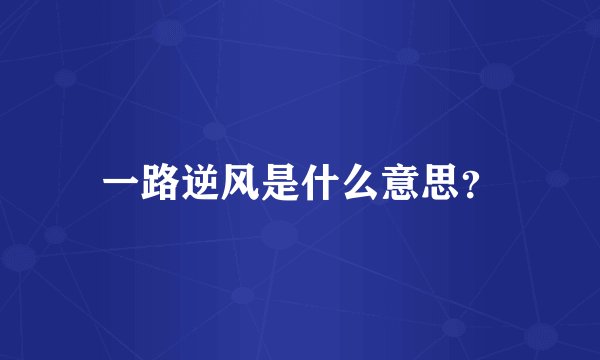 一路逆风是什么意思？