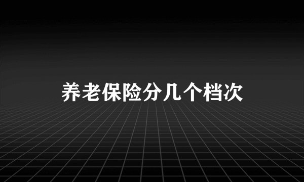 养老保险分几个档次