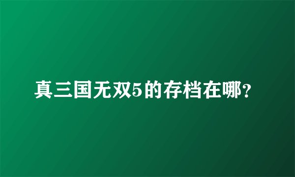 真三国无双5的存档在哪？