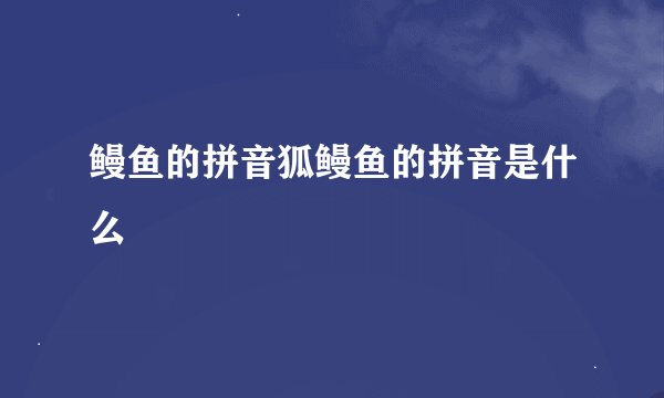 鳗鱼的拼音狐鳗鱼的拼音是什么