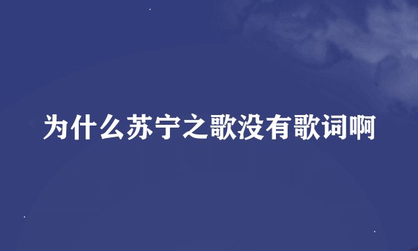 为什么苏宁之歌没有歌词啊