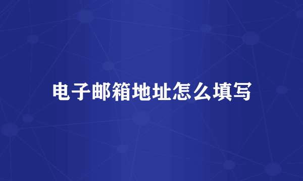 电子邮箱地址怎么填写