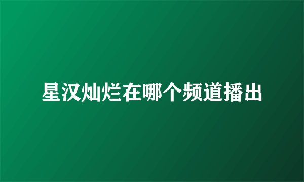 星汉灿烂在哪个频道播出