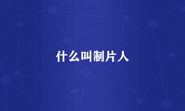 什么叫制片人