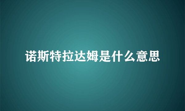 诺斯特拉达姆是什么意思