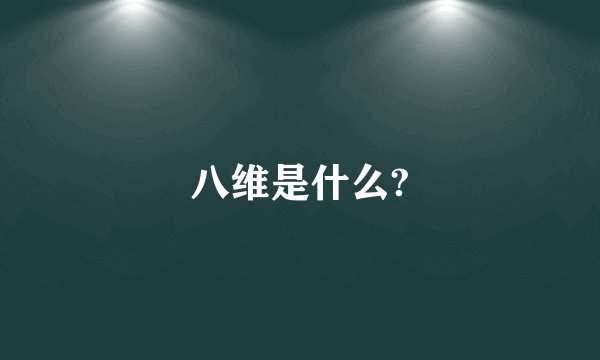 八维是什么?
